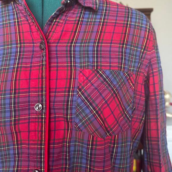 Victoria’s Secret Red Plaid Flannel Pajama Set | Christmas Sleepwear M | Eyemask - Picture 5 of 10